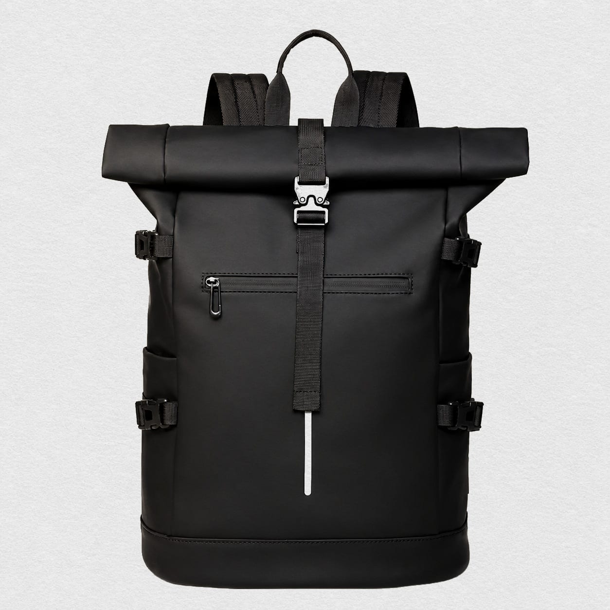 Black Roll-Top Backpack