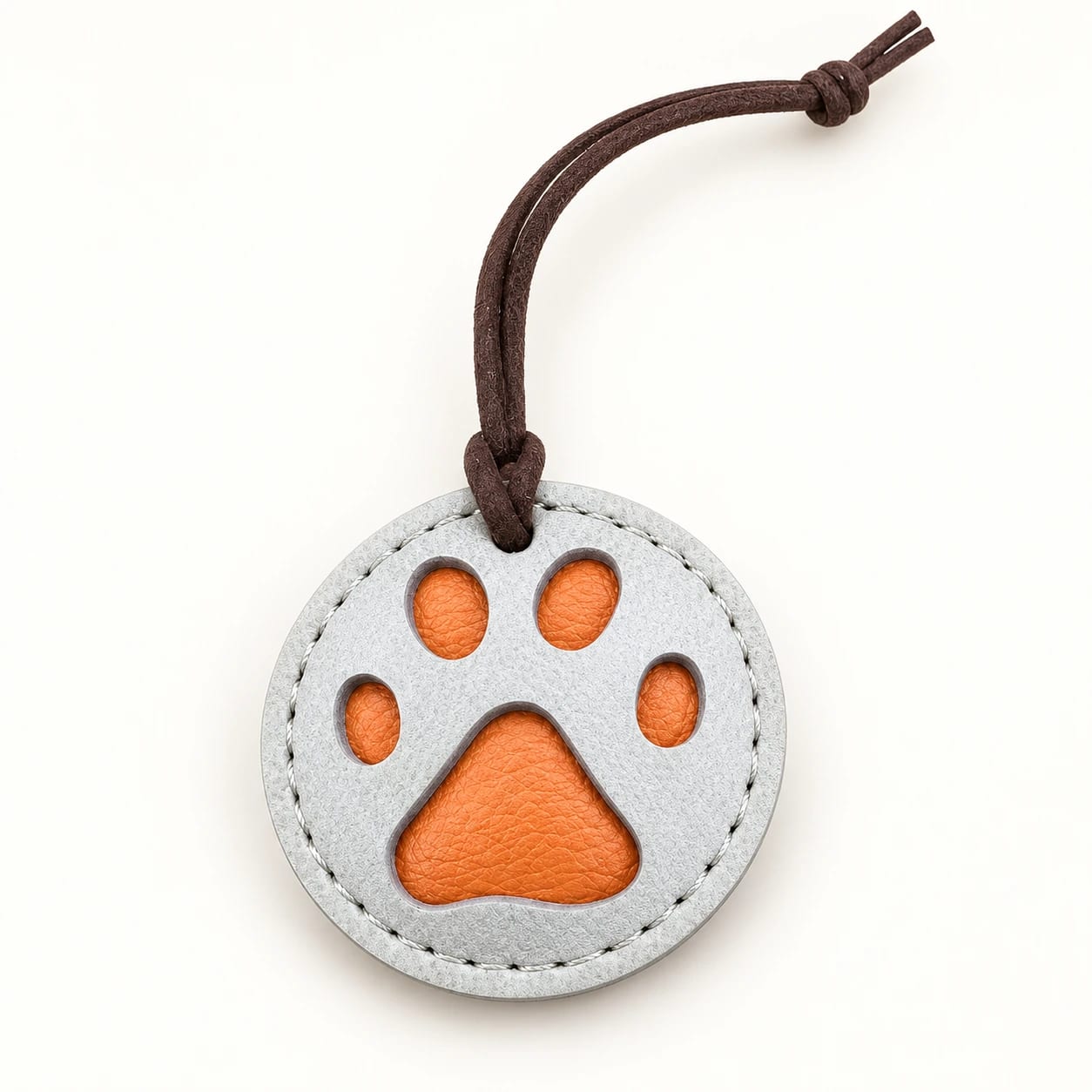 orange paw round charm