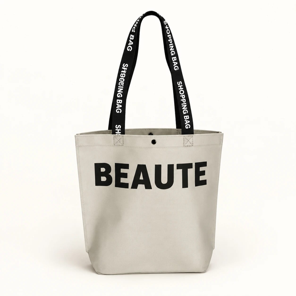 Letter-Print Canvas Tote