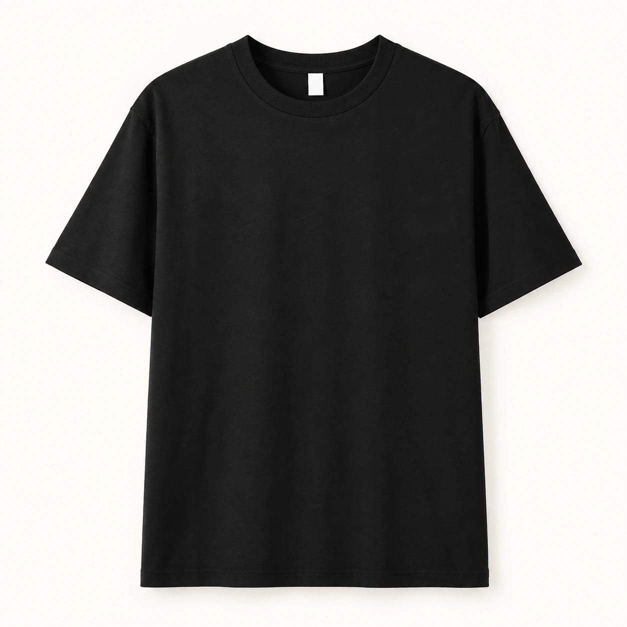 one black short sleeve crew neck T-shirt