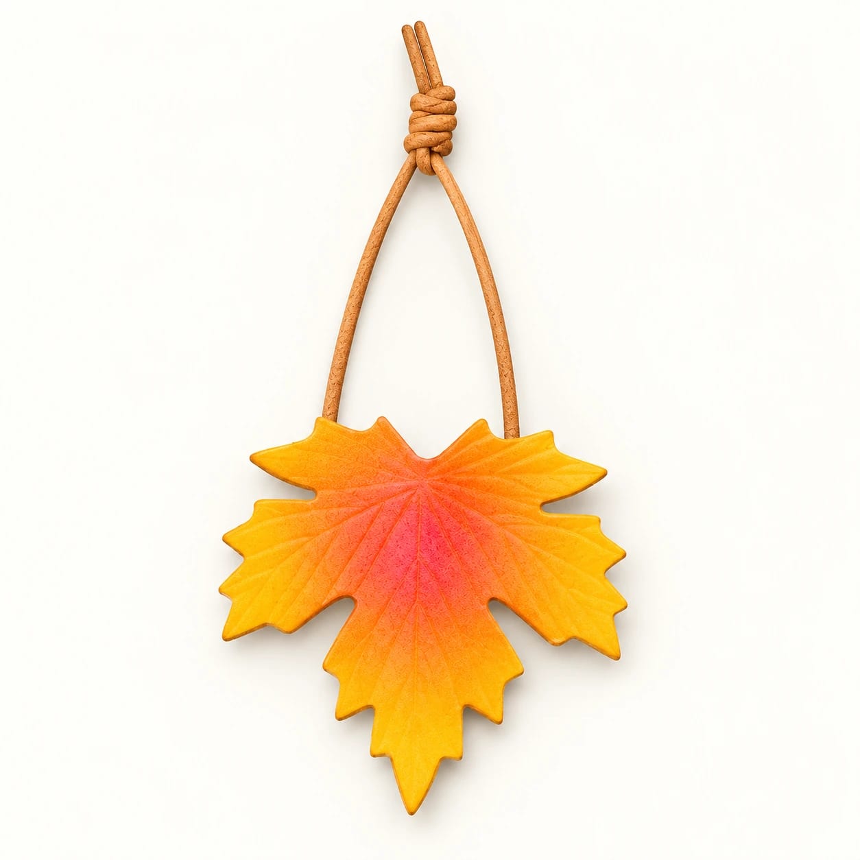 orange maple leaf charm