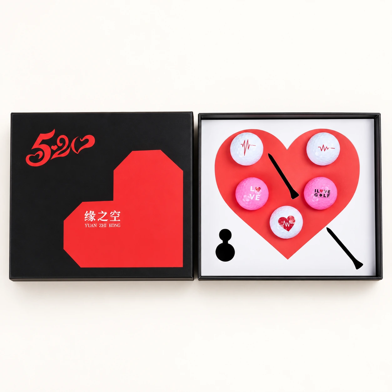 heart golf ball gift set