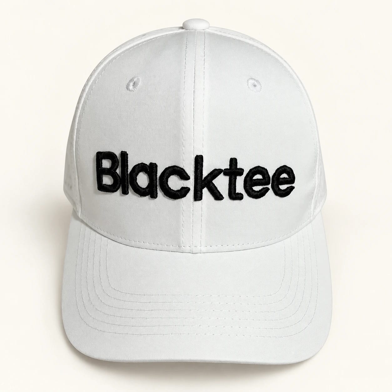 white Blacktee embroidered baseball cap