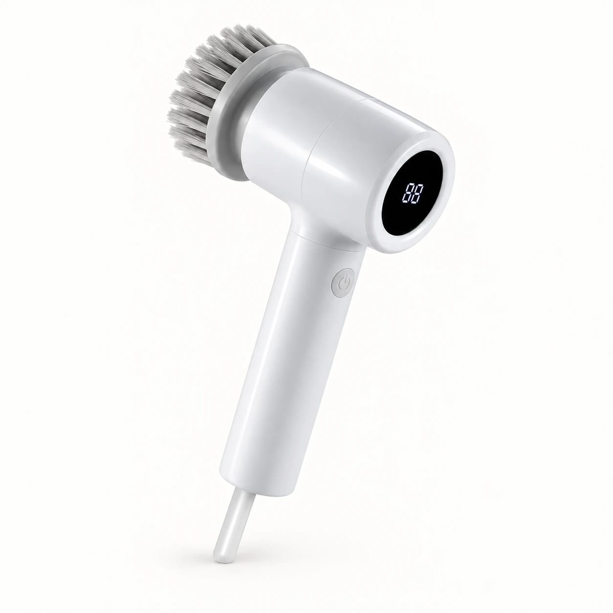 white handheld electric cleaning brush