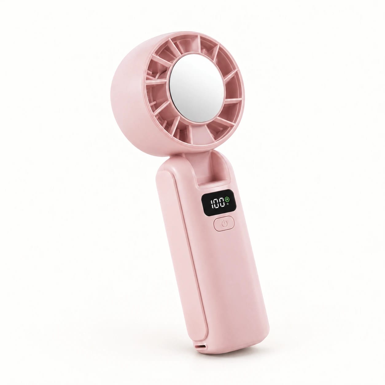 pink handheld fan