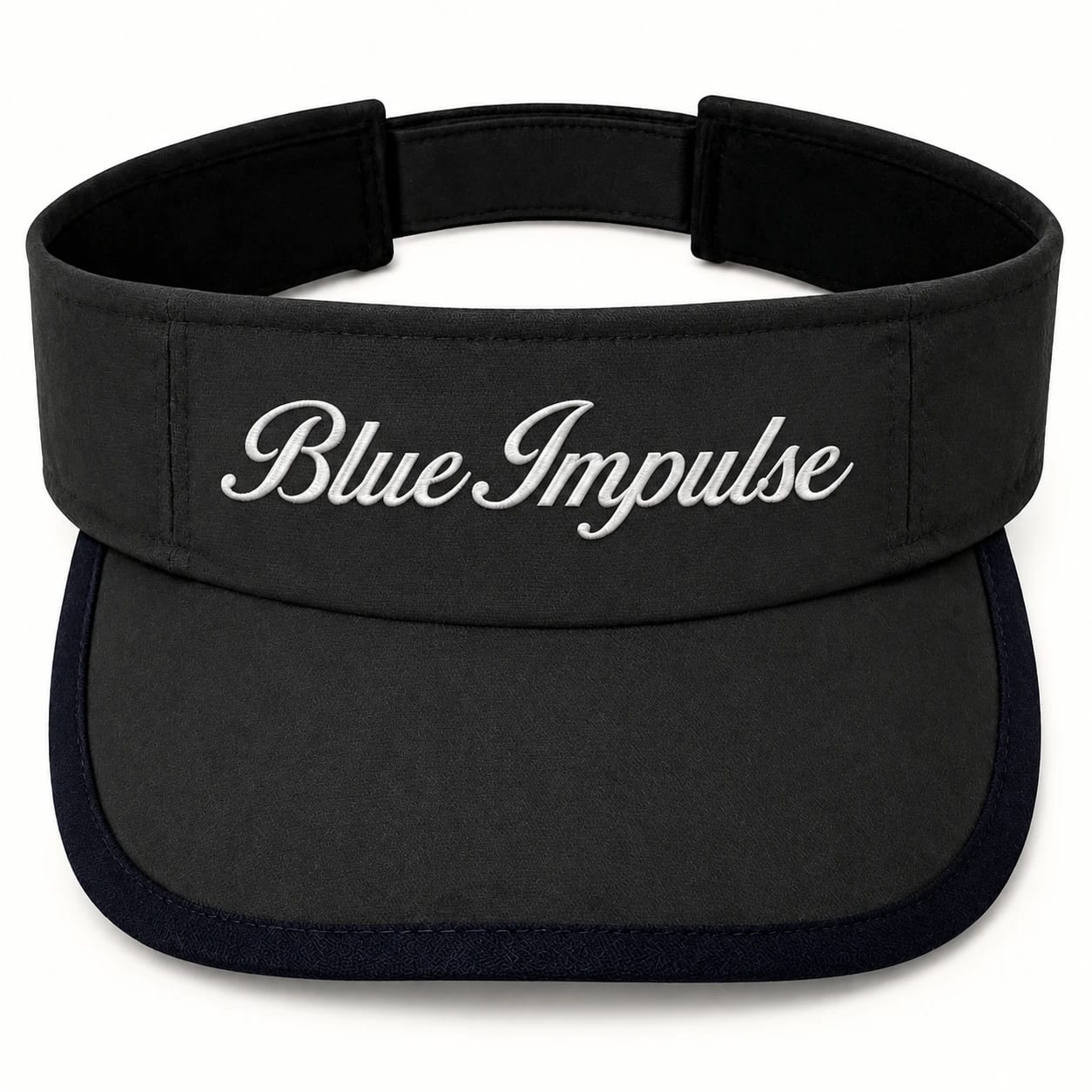 black embroidered sports visor