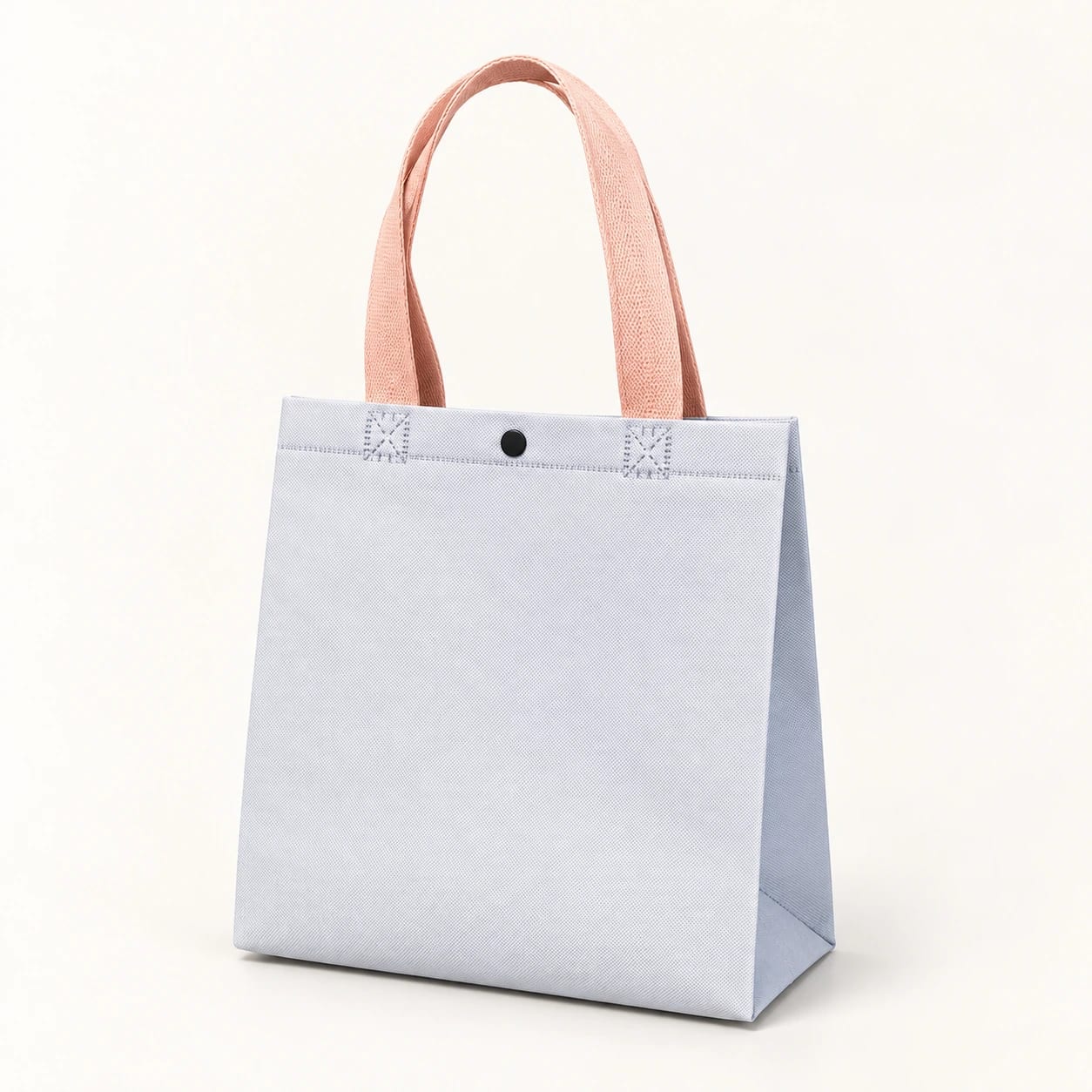 Contrast-Handle Shopping Bag